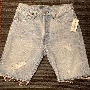 Levi’s light wash 501 high rise denim shorts